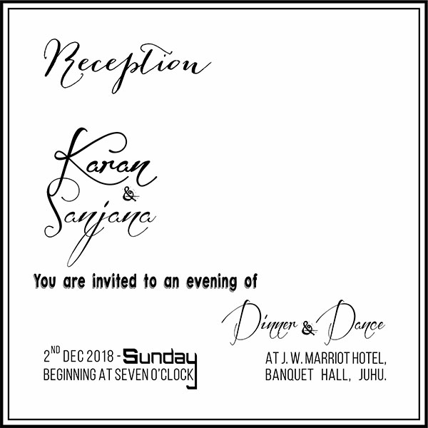 Wedding invitation card Cricket Fever Reception - Parekh Cards